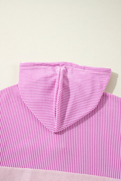 Colorblock Waffle Knit Long Sleeve Henley Pullover