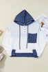 Colorblock Waffle Knit Long Sleeve Henley Pullover