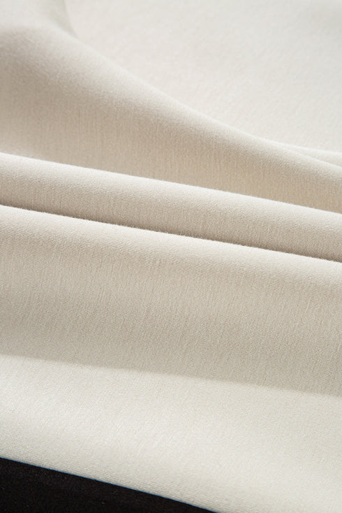 Colorblock Zip Front Polo Collar Lounge Tee and Shorts Set