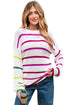 Colorful Striped Drop Shoulder Crew Neck Sweater