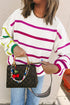 Colorful Striped Drop Shoulder Crew Neck Sweater