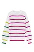 Colorful Striped Drop Shoulder Crew Neck Sweater
