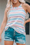 Colorful Striped Halter Tank Top