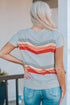 Colorful Wavy Stripes Print Short Sleeve Tee