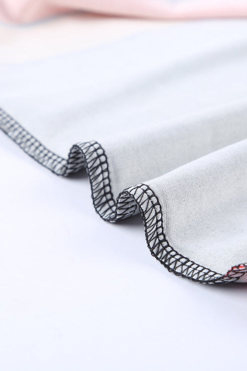 Colorful Wavy Stripes Print Short Sleeve Tee