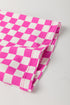 Comfy Checkerboard Print Drawstring Waist Lounge Shorts Set