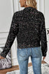 Confetti Speckled Knit Button Front Round Neck Cardigan