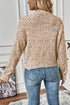 Confetti Speckled Knit Button Front Round Neck Cardigan
