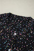 Confetti Speckled Knit Button Front Round Neck Cardigan