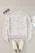 Confetti Speckled Knit Button Front Round Neck Cardigan