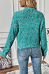 Confetti Speckled Knit Button Front Round Neck Cardigan
