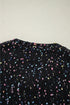 Confetti Speckled Knit Button Front Round Neck Cardigan