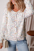 Confetti Speckled Knit Button Front Round Neck Cardigan