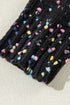 Confetti Speckled Knit Button Front Round Neck Cardigan
