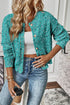 Confetti Speckled Knit Button Front Round Neck Cardigan