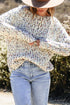 Confetti Speckled Textured Knit Long Sleeve Sweater