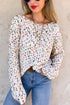 Confetti Speckled Textured Knit Long Sleeve Sweater