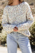 Confetti Speckled Textured Knit Long Sleeve Sweater