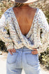 Confetti Speckled Textured Knit Long Sleeve Sweater