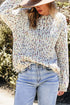 Confetti Speckled Textured Knit Long Sleeve Sweater