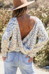 Confetti Speckled Textured Knit Long Sleeve Sweater