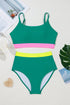 Contrast Band High Rise Scoop Neck Bikini Set