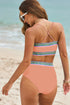 Contrast Banding Tube Bikini High Waist 2pcs Swimsuit