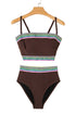 Contrast Banding Tube Bikini High Waist 2pcs Swimsuit