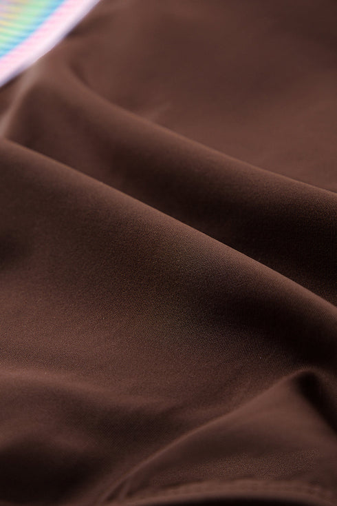 Contrast Banding Tube Bikini High Waist 2pcs Swimsuit