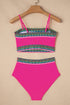 Contrast Banding Tube Bikini High Waist 2pcs Swimsuit
