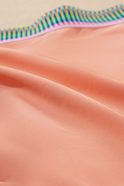 Contrast Banding Tube Bikini High Waist 2pcs Swimsuit