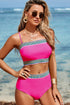 Contrast Banding Tube Bikini High Waist 2pcs Swimsuit