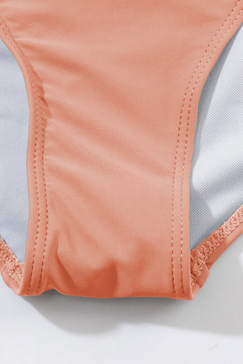 Contrast Banding Tube Bikini High Waist 2pcs Swimsuit