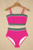 Contrast Banding Tube Bikini High Waist 2pcs Swimsuit