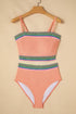 Contrast Banding Tube Bikini High Waist 2pcs Swimsuit