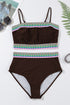 Contrast Banding Tube Bikini High Waist 2pcs Swimsuit