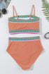 Contrast Banding Tube Bikini High Waist 2pcs Swimsuit