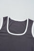 Contrast Binding Ribbed Knit Scoop Neck Tank Top