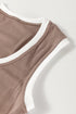 Contrast Binding Ribbed Knit Scoop Neck Tank Top