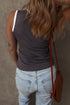 Contrast Binding Ribbed Knit Scoop Neck Tank Top