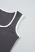 Contrast Binding Ribbed Knit Scoop Neck Tank Top