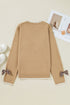 Contrast Bow Sleeve Crew Neck Sweater