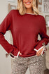 Contrast Bow Sleeve Crew Neck Sweater