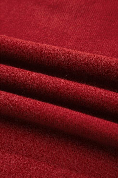 Contrast Bow Sleeve Crew Neck Sweater