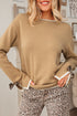 Contrast Bow Sleeve Crew Neck Sweater