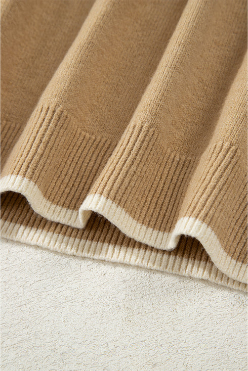Contrast Bow Sleeve Crew Neck Sweater