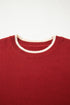 Contrast Bow Sleeve Crew Neck Sweater
