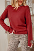 Contrast Bow Sleeve Crew Neck Sweater