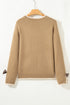 Contrast Bow Sleeve Crew Neck Sweater