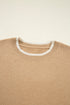Contrast Bow Sleeve Crew Neck Sweater